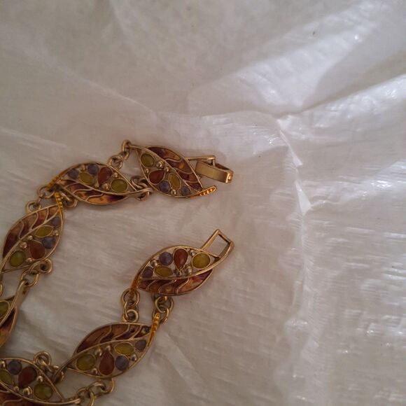 A Vintage Lauren Conrad Women's Bracelet Leaves Rhinestones Granny Core - Picture 7 of 7